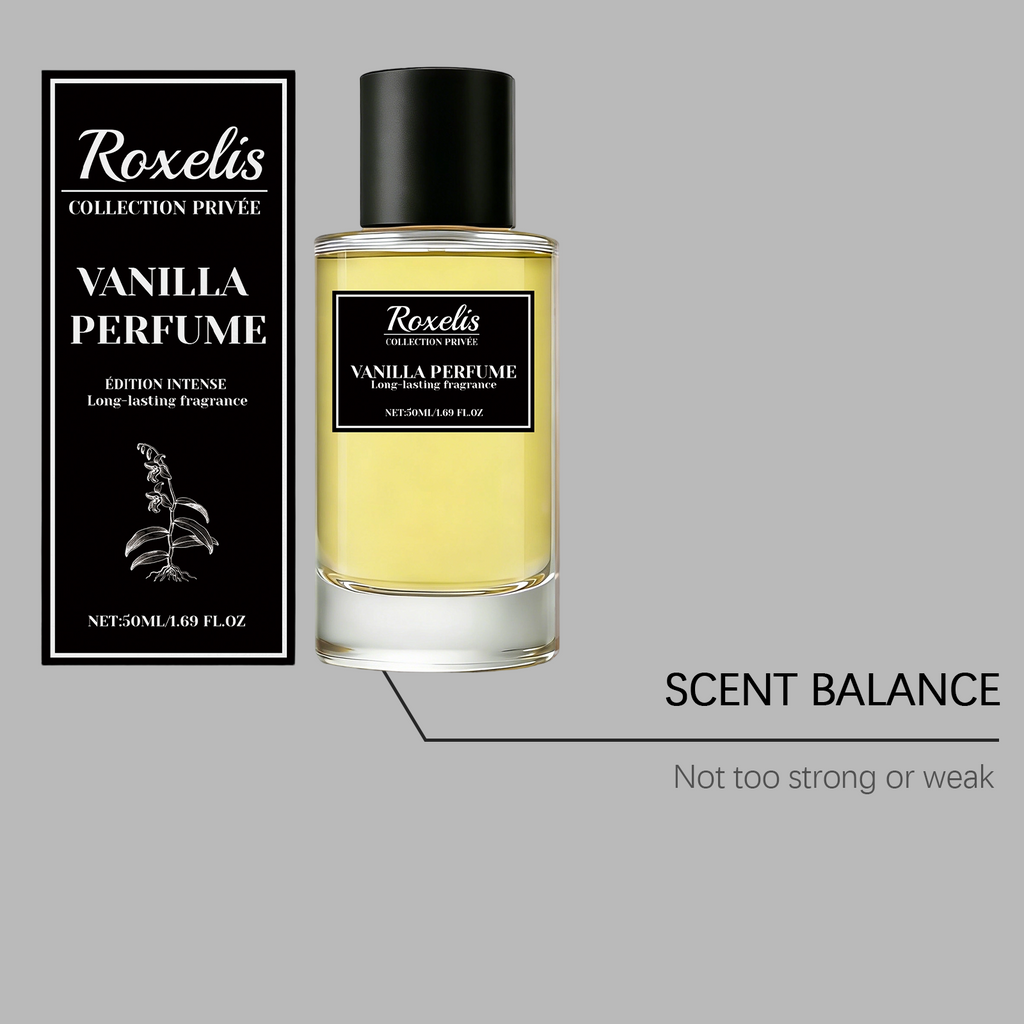 Roxelis soft vanilla light fragrance, long-lasting fragrance naturally lingers, emitting a gentle and skin friendly aroma