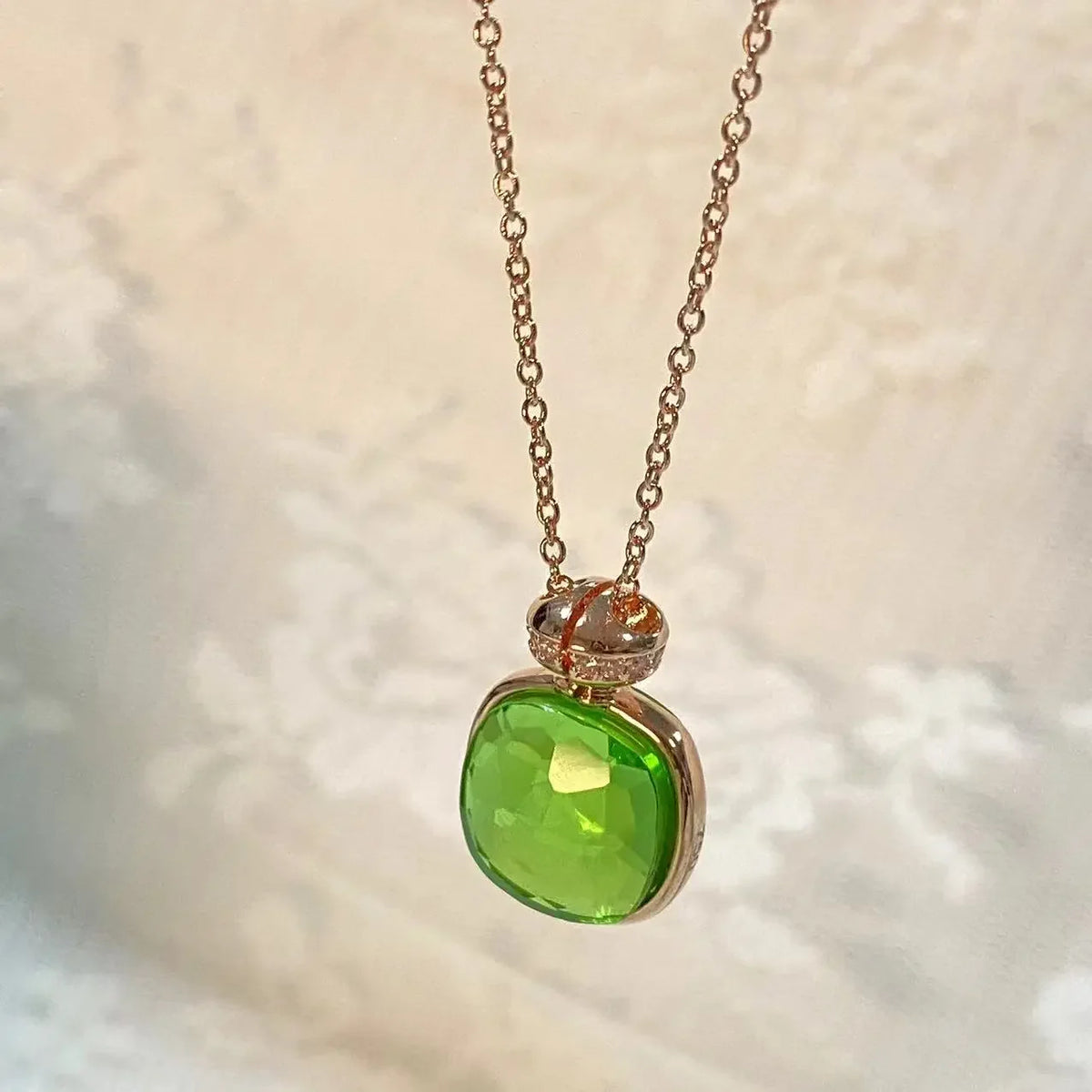 Elegant Light Blue Topaz Perfume Bottle Pendant Necklace for Women Classic  Design Candy Color Fashion Jewelry Gift Idea