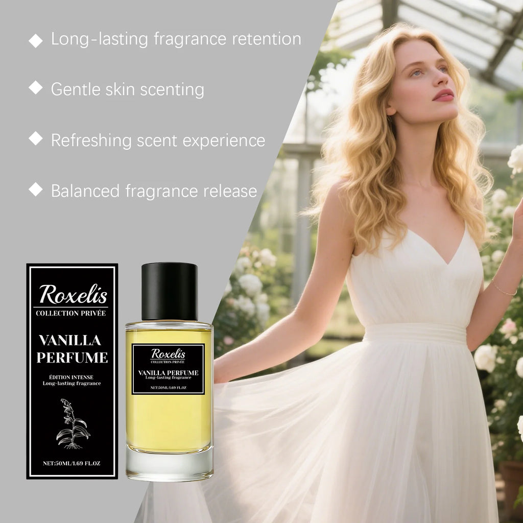 Roxelis soft vanilla light fragrance, long-lasting fragrance naturally lingers, emitting a gentle and skin friendly aroma