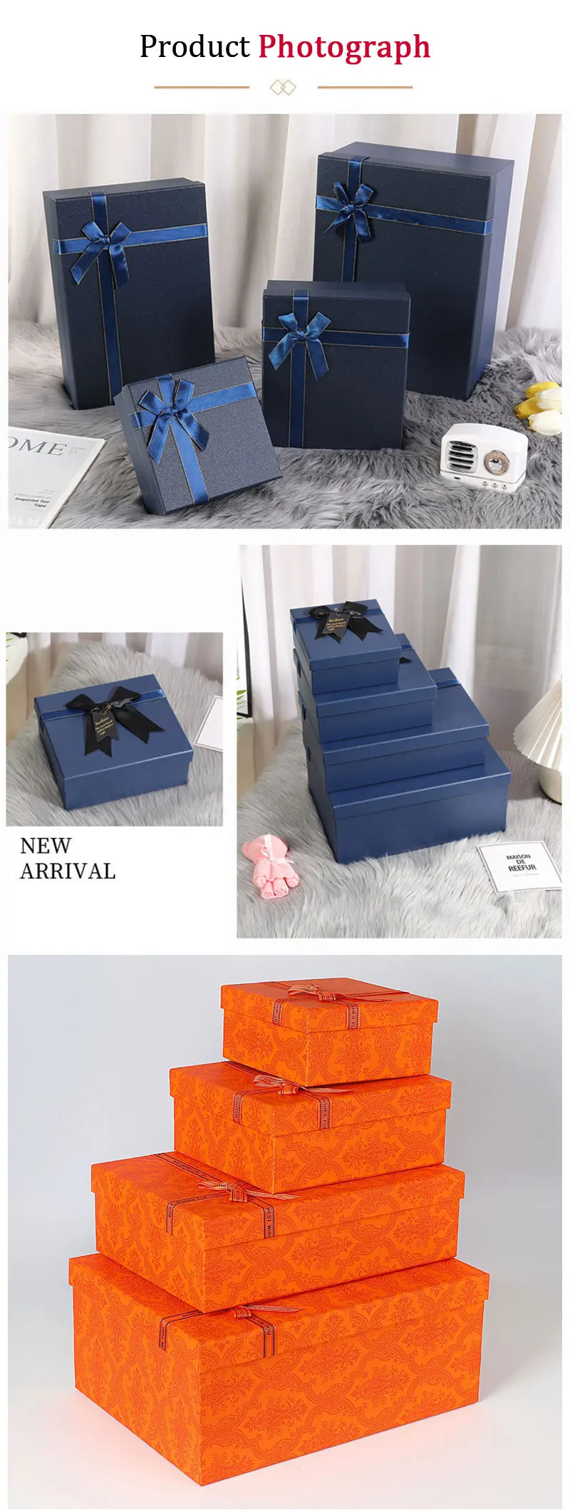Gift Box with Lid Rigid Paper Packaging Box for Jewelry Perfume Cosmetics Clothing Wedding Gift Storage Box Retail Packaging Box