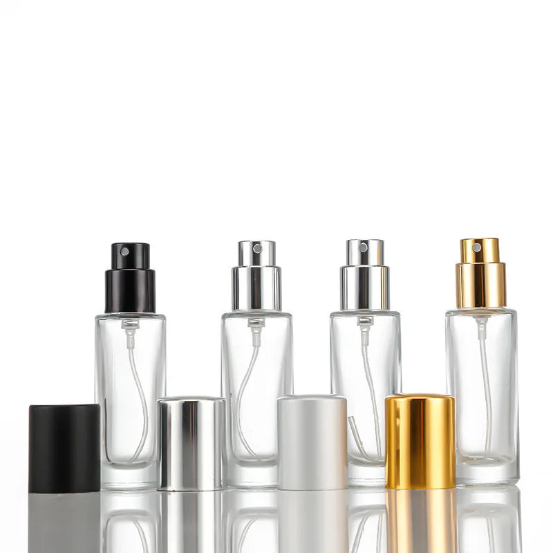 10/30pcs Empty 10/15/20/30ml Bayonet Perfume Bottles Clear Glass Spray Bottle With Crimp Sprayer Cosmetic Container Need A Tool