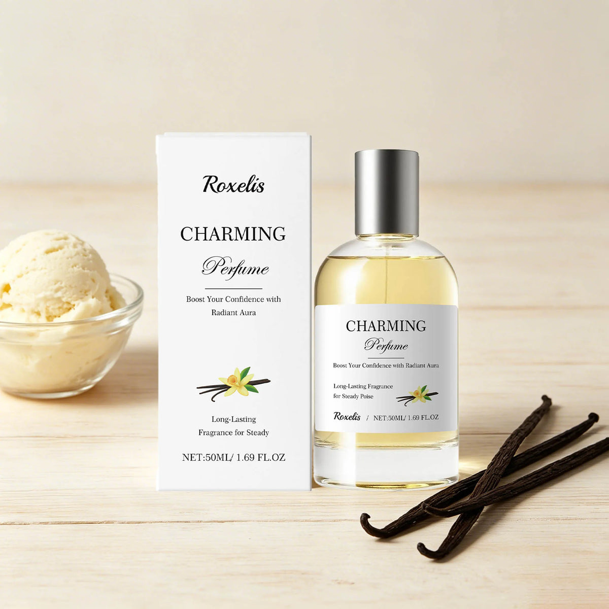 50ML Amber Vanilla Perfume Lasting Fragrance Eliminate Bad Odor Boosts Charming Refreshing Elegant Daily Use Unisex Perfume