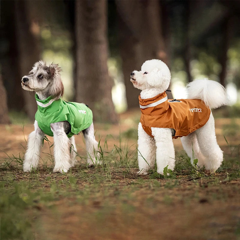 Teddy Schnauzer Dog Raincoat With Anti Adhesive Velcro And Reflective Strape Pet Outdoor Small Medium Hoodie Pets Raincoat
