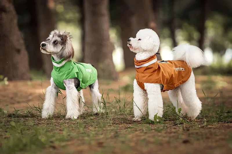 Teddy Schnauzer Dog Raincoat With Anti Adhesive Velcro And Reflective Strape Pet Outdoor Small Medium Hoodie Pets Raincoat