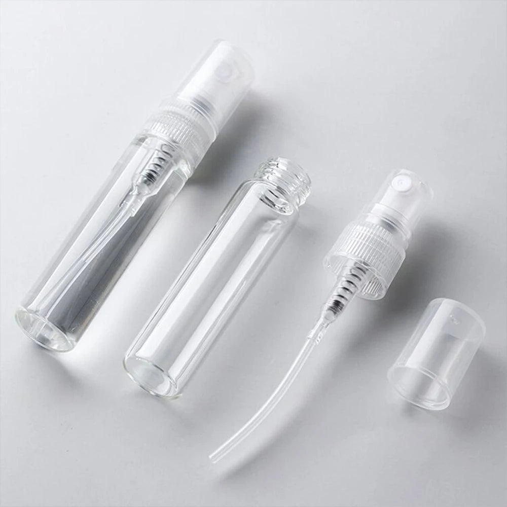 100pcs 2ml 3ml 5ml 10ml Mini Perfume Bottle Mist Spray Bottle Empty Clear Atomizer Glass Vials Portable Perfume Sample Bottle