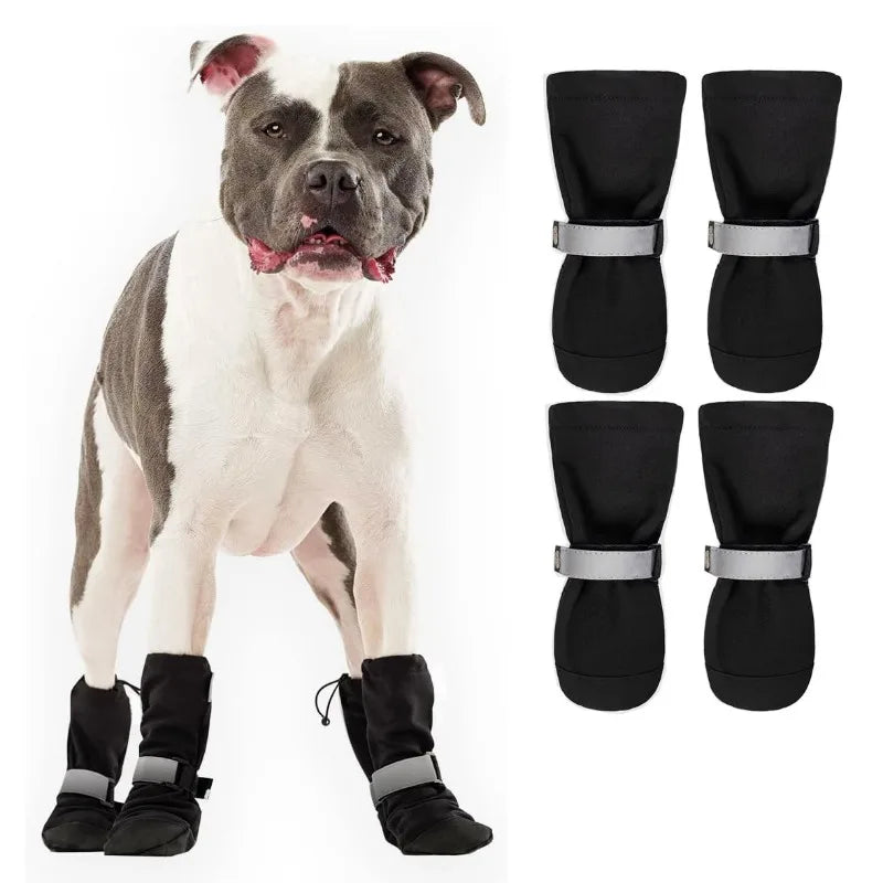 Winter Dog Shoes Waterproof Walking Big Small Dog Shoes Warm Adjustable Elasticity Schnauzer Foot Cover Teddy Pets Supplies