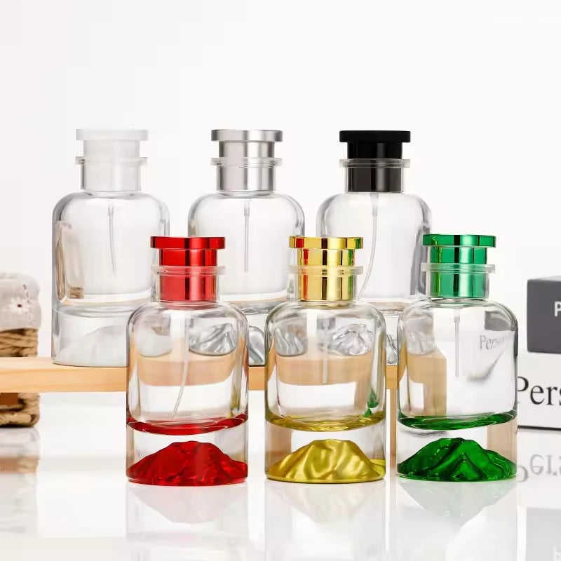 1pc 30ml 50ml 100ml Empty Perfume Bottle Clear Glass Round Snap Thick Bottom Mist Spray Atomizer Refill Bottles