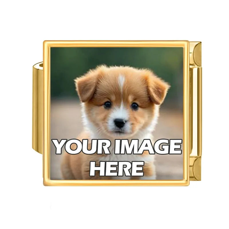 1PCS Photo Pictures Personalized Customized Italian Charms Link Fit 9mm Stainless Steel Bracelets Family Pets Image Custom Gifts