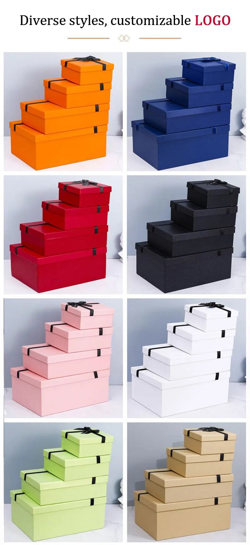 Gift Box with Lid Rigid Paper Packaging Box for Jewelry Perfume Cosmetics Clothing Wedding Gift Storage Box Retail Packaging Box