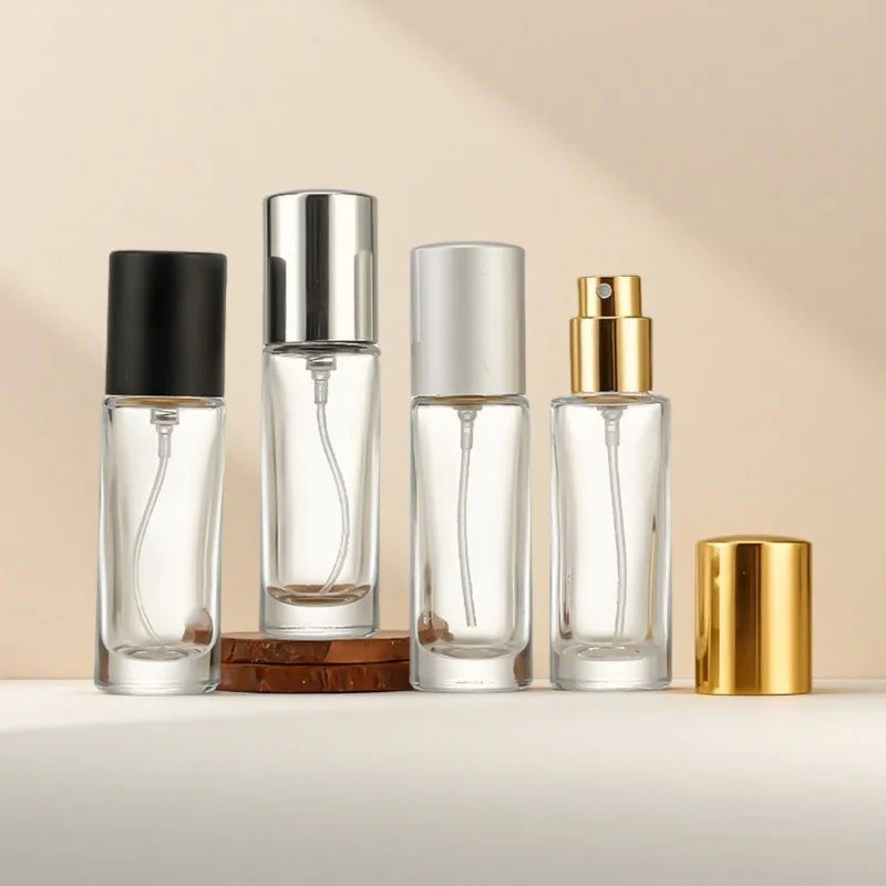 10/30pcs Empty 10/15/20/30ml Bayonet Perfume Bottles Clear Glass Spray Bottle With Crimp Sprayer Cosmetic Container Need A Tool