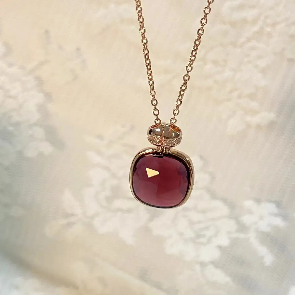 Elegant Light Blue Topaz Perfume Bottle Pendant Necklace for Women Classic  Design Candy Color Fashion Jewelry Gift Idea