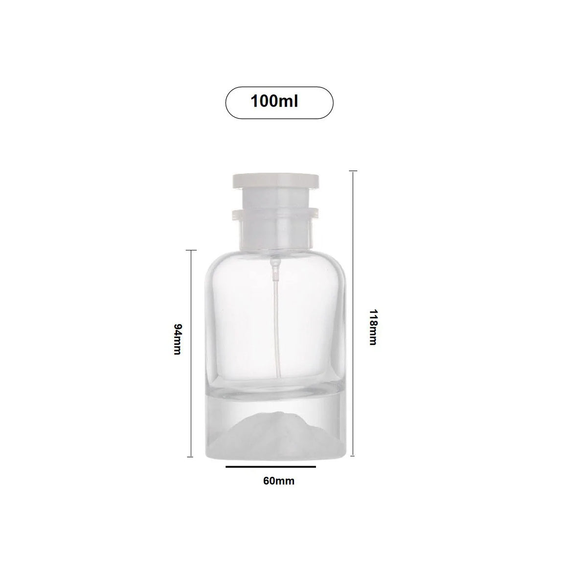 1pc 30ml 50ml 100ml Empty Perfume Bottle Clear Glass Round Snap Thick Bottom Mist Spray Atomizer Refill Bottles