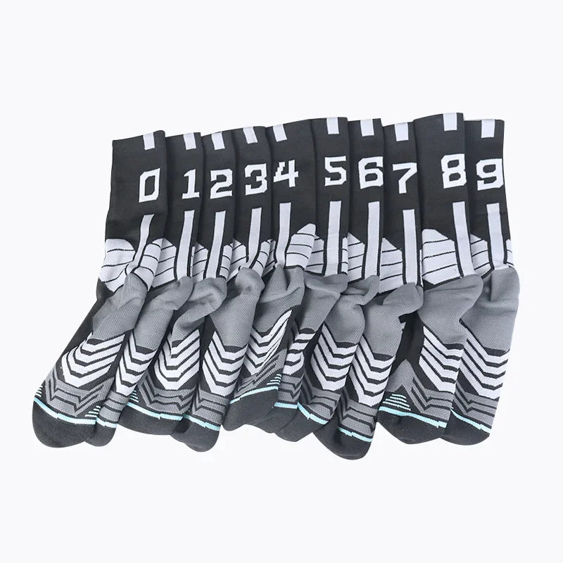 High Quality Elite Basketball Socks Compression Men's Cycling Socks With Number Adults Towel Bottom Outdoor Sports Socks Unisex