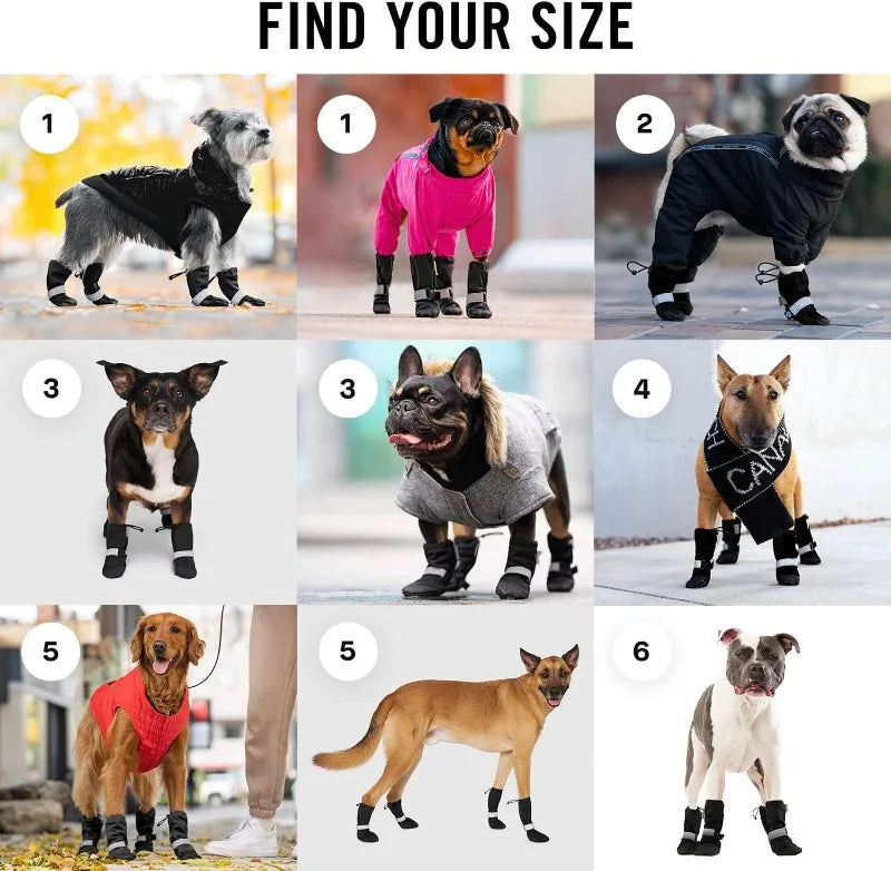Winter Dog Shoes Waterproof Walking Big Small Dog Shoes Warm Adjustable Elasticity Schnauzer Foot Cover Teddy Pets Supplies