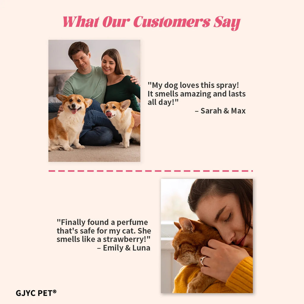 Pet Perfume Spray 100ml Sweet Strawberry Scent Long-Lasting Fragrance Alcohol-Free Odor Eliminator Non-Irritating Pet Body Odor