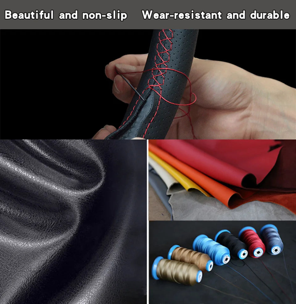 Custom Car Steering Wheel Braid Cover Soft 100% Fit For Audi A3 (8V) A4 (B9) Avant A5 (F5) A1 (8X) Car Products Steering Wrap