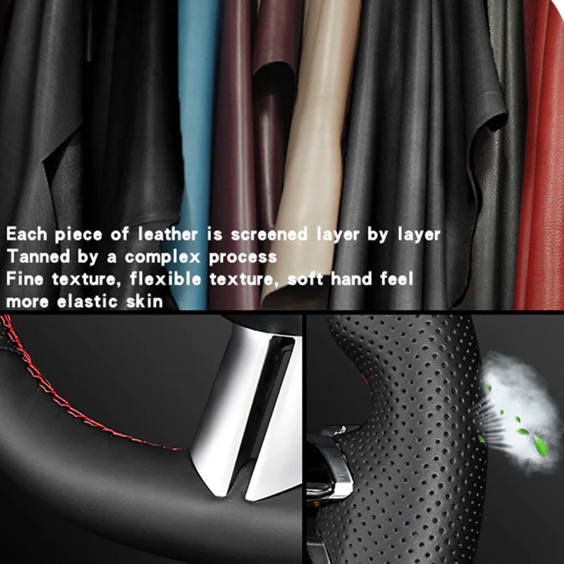 Custom Car Steering Wheel Braid Cover Soft 100% Fit For Audi A3 (8V) A4 (B9) Avant A5 (F5) A1 (8X) Car Products Steering Wrap