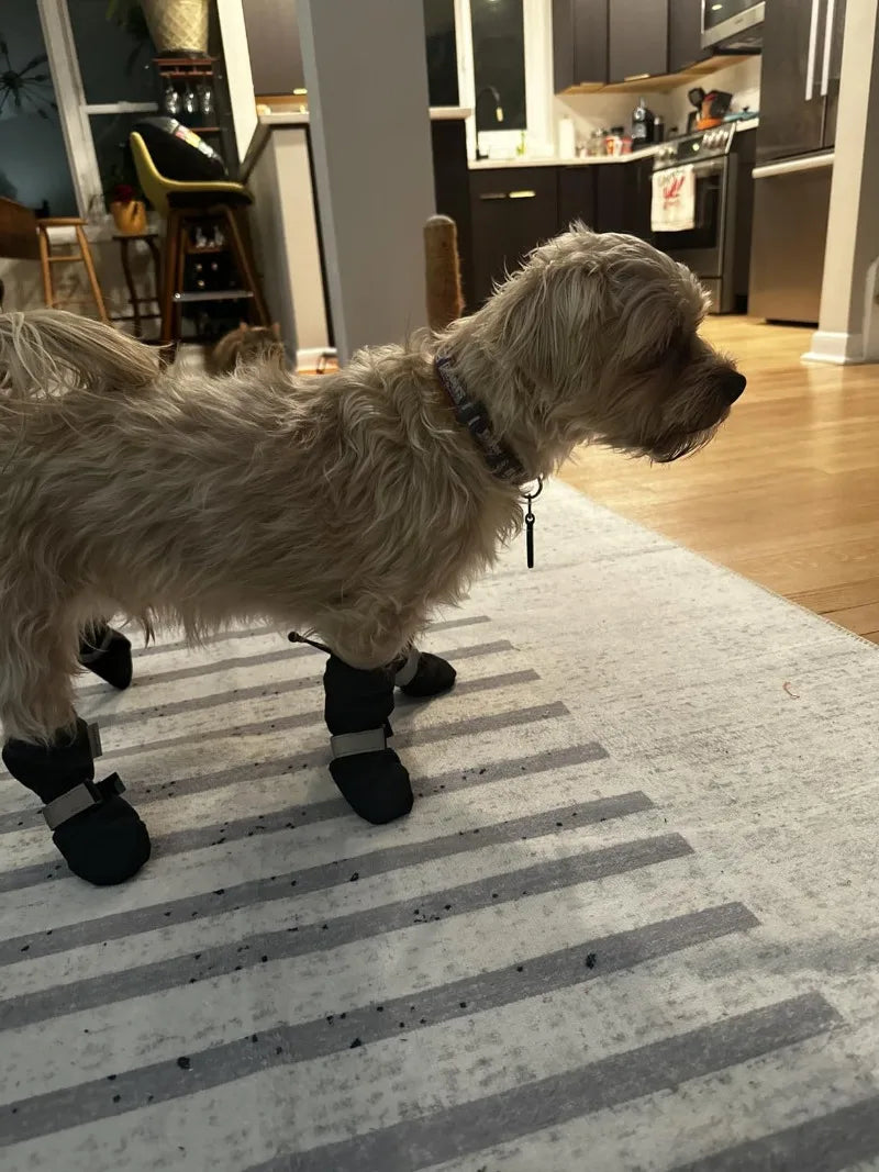 Winter Dog Shoes Waterproof Walking Big Small Dog Shoes Warm Adjustable Elasticity Schnauzer Foot Cover Teddy Pets Supplies
