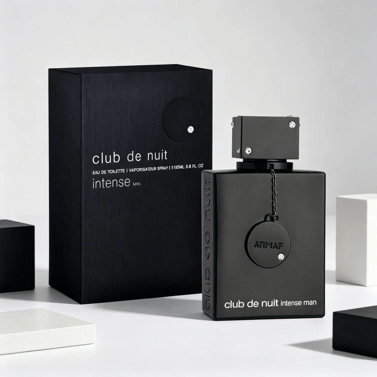 Armaf Club De Nuit Intense Man EDT Perfume For Men Crisp Bergamot Citrus Pine Woody Smoky Aroma Long Lasting Matte Black Square Bottle With Diamond-studded Cap Night Party Dating Present