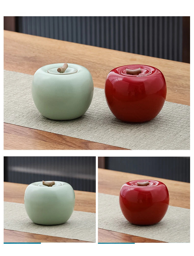 Creative Pumpkin Fruit Shape Ceramic Storage Jar Cosmetics Perfume Sealed Jar Kitchen Food Seasoning Tank Storage Box Home Decor