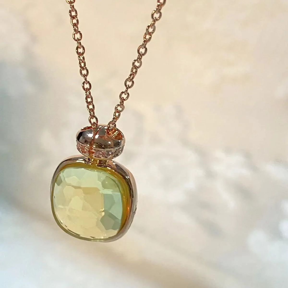 Elegant Light Blue Topaz Perfume Bottle Pendant Necklace for Women Classic  Design Candy Color Fashion Jewelry Gift Idea