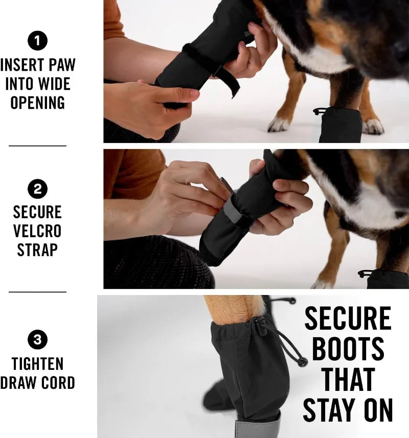 Winter Dog Shoes Waterproof Walking Big Small Dog Shoes Warm Adjustable Elasticity Schnauzer Foot Cover Teddy Pets Supplies
