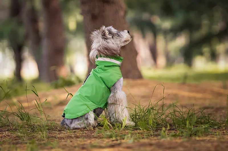Teddy Schnauzer Dog Raincoat With Anti Adhesive Velcro And Reflective Strape Pet Outdoor Small Medium Hoodie Pets Raincoat