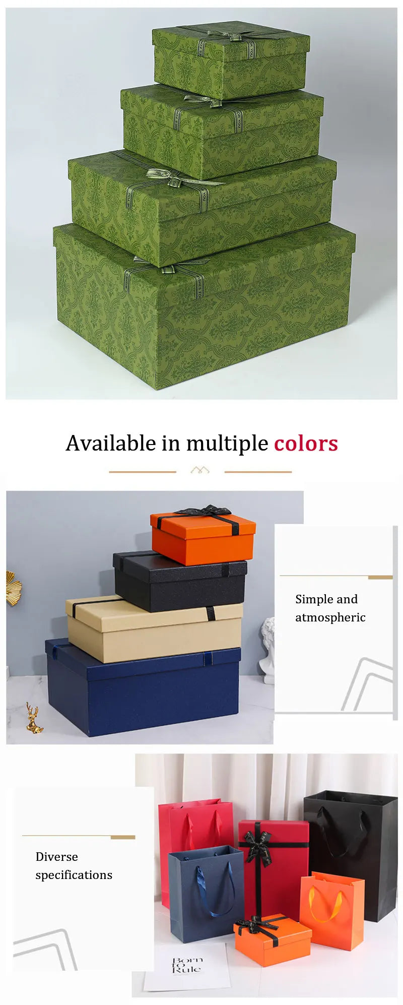 Gift Box with Lid Rigid Paper Packaging Box for Jewelry Perfume Cosmetics Clothing Wedding Gift Storage Box Retail Packaging Box
