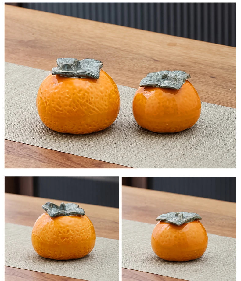 Creative Pumpkin Fruit Shape Ceramic Storage Jar Cosmetics Perfume Sealed Jar Kitchen Food Seasoning Tank Storage Box Home Decor