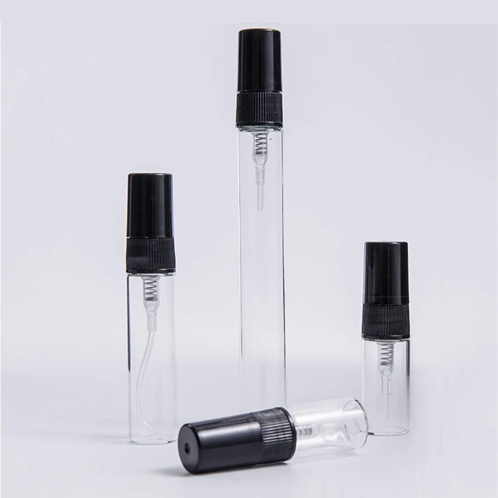 100pcs 2ml 3ml 5ml 10ml Mini Perfume Bottle Mist Spray Bottle Empty Clear Atomizer Glass Vials Portable Perfume Sample Bottle