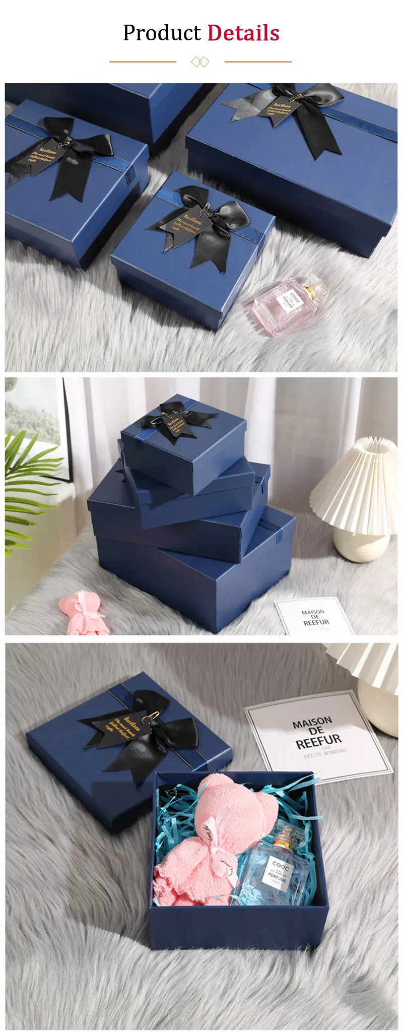 Gift Box with Lid Rigid Paper Packaging Box for Jewelry Perfume Cosmetics Clothing Wedding Gift Storage Box Retail Packaging Box