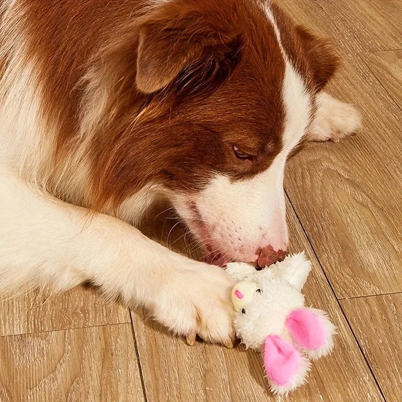 Simulation Rabbit Shape Plush Toy, for Pets Grinding Teeth Cleaning Interactive Play Pet Supplies Teeth Cleaning Dog Chew Toy