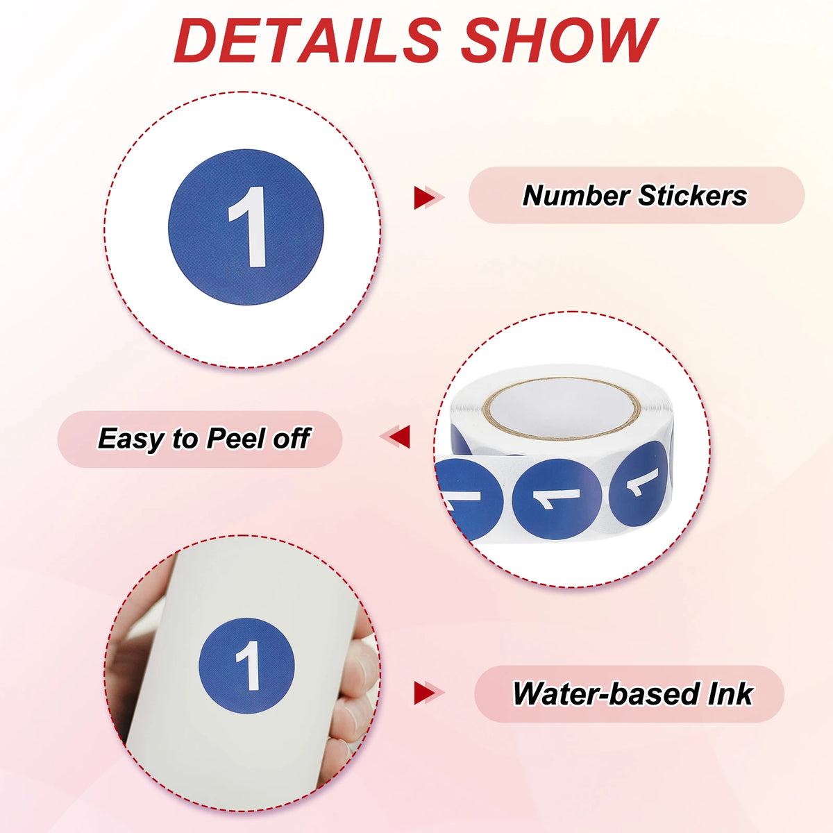 500Pcs/Roll 1 Inch Number Stickers Adhesive Labels Circle Dot Stickers Number 1-31 Home Organization Warehouse Office Management