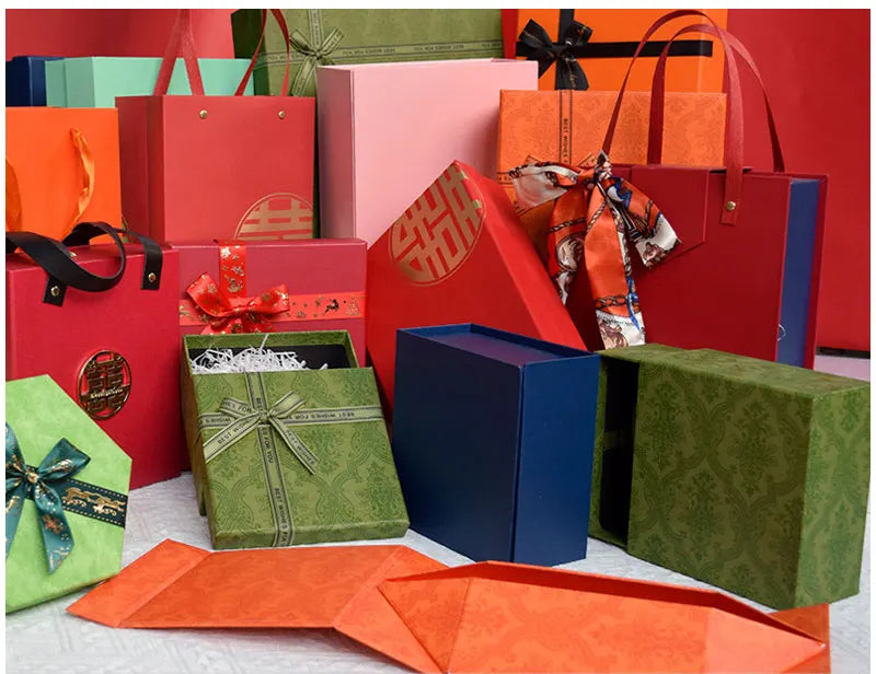 Gift Box with Lid Rigid Paper Packaging Box for Jewelry Perfume Cosmetics Clothing Wedding Gift Storage Box Retail Packaging Box