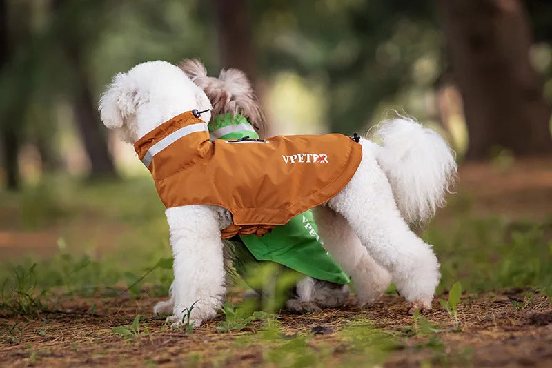 Teddy Schnauzer Dog Raincoat With Anti Adhesive Velcro And Reflective Strape Pet Outdoor Small Medium Hoodie Pets Raincoat