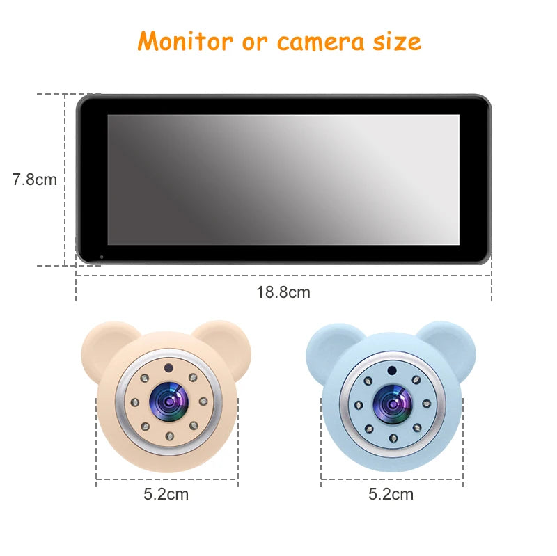 2 Car Camera Baby Monitor 6.86'' IPS Screen Dual Camera Bebe Car Mirror Video Monitor For Infants Kids Pets In Safe Driving