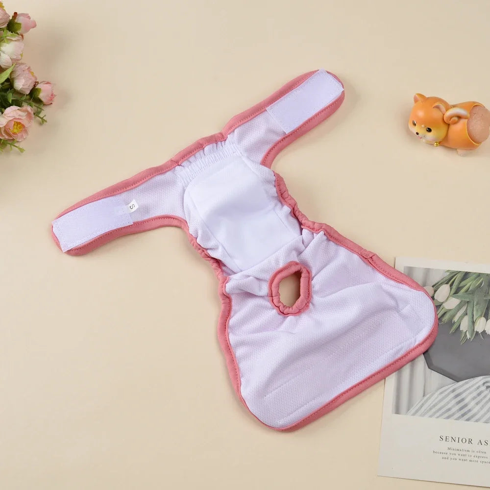 Washable Female Dog Diaper Adjustable Pet Physiological Pant Reusable Leakproof Pets Panties Diapers for Small Medium Large Dogs