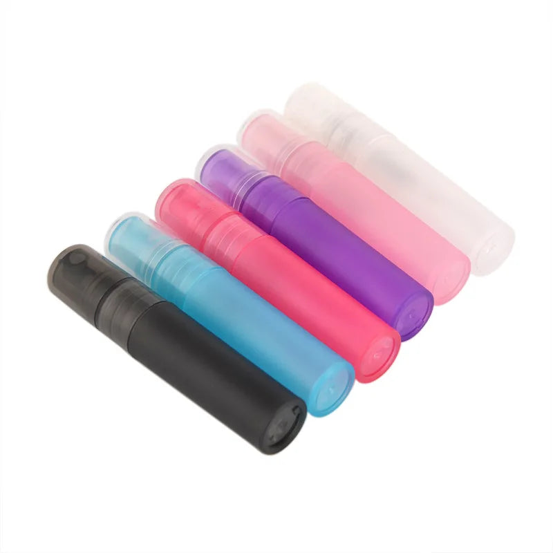 20/100pcs 5/10ml Colorful Portable Atomiser Spray Bottles Perfume Pen Vials Makeup Cosmetic Plastic PP Travel Sample Containers