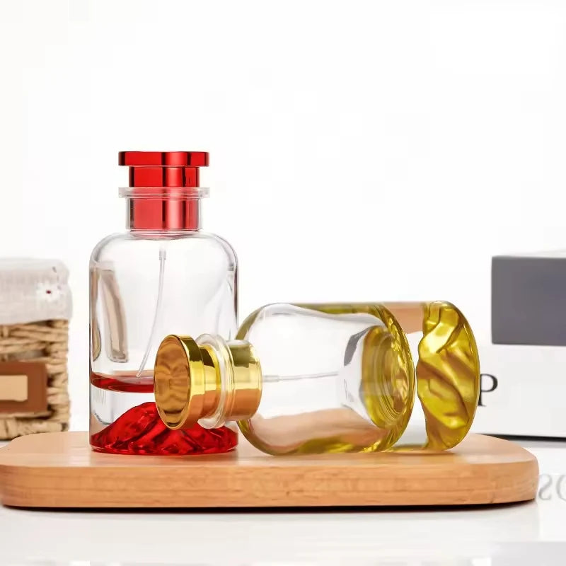 1pc 30ml 50ml 100ml Empty Perfume Bottle Clear Glass Round Snap Thick Bottom Mist Spray Atomizer Refill Bottles