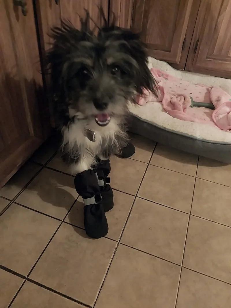 Winter Dog Shoes Waterproof Walking Big Small Dog Shoes Warm Adjustable Elasticity Schnauzer Foot Cover Teddy Pets Supplies