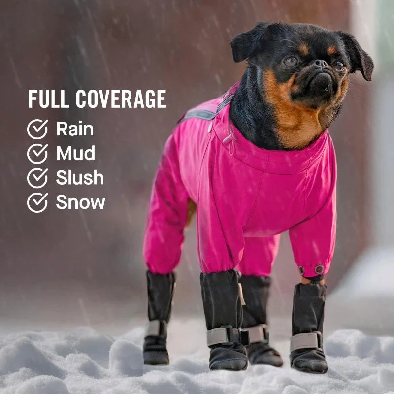 Winter Dog Shoes Waterproof Walking Big Small Dog Shoes Warm Adjustable Elasticity Schnauzer Foot Cover Teddy Pets Supplies