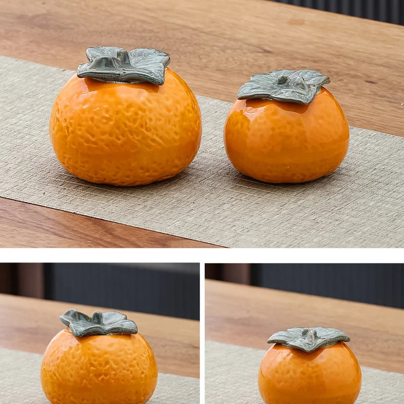 Creative Pumpkin Fruit Shape Ceramic Storage Jar Cosmetics Perfume Sealed Jar Kitchen Food Seasoning Tank Storage Box Home Decor