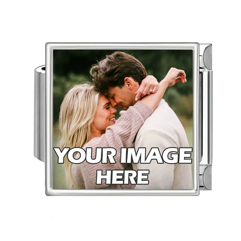 1PCS Photo Pictures Personalized Customized Italian Charms Link Fit 9mm Stainless Steel Bracelets Family Pets Image Custom Gifts
