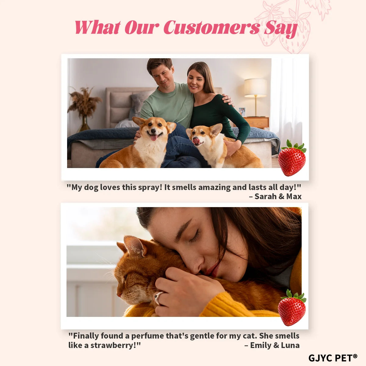 Pet Perfume Spray 100ml Sweet Strawberry Scent Long-Lasting Fragrance Alcohol-Free Odor Eliminator Non-Irritating Pet Body Odor