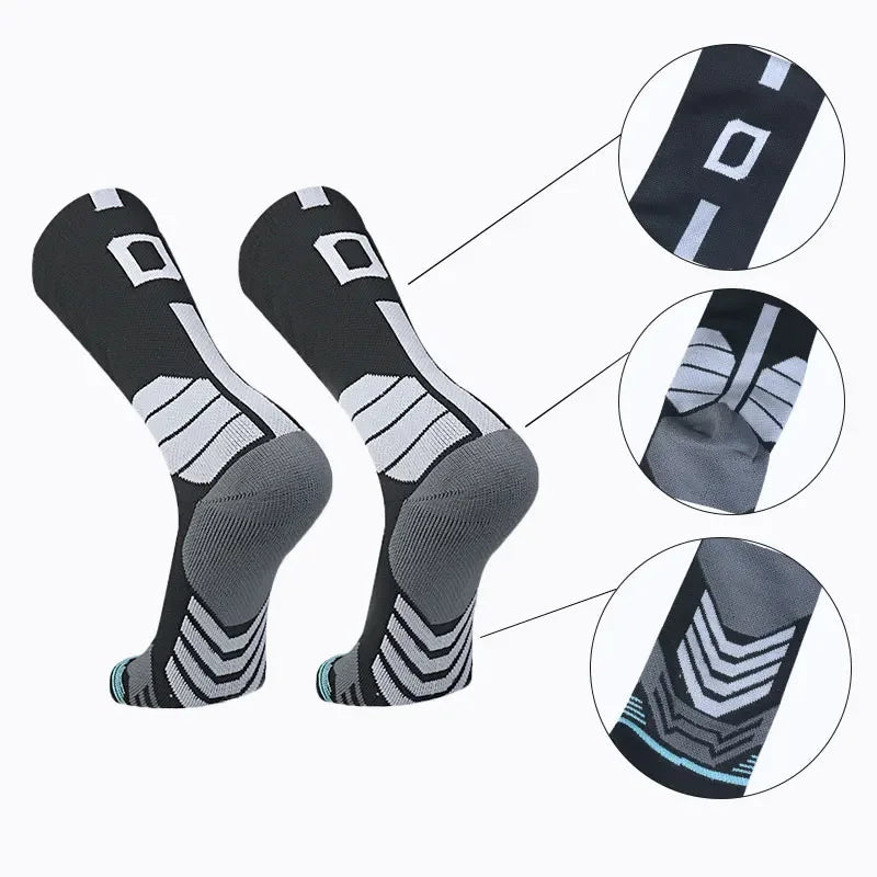 High Quality Elite Basketball Socks Compression Men's Cycling Socks With Number Adults Towel Bottom Outdoor Sports Socks Unisex