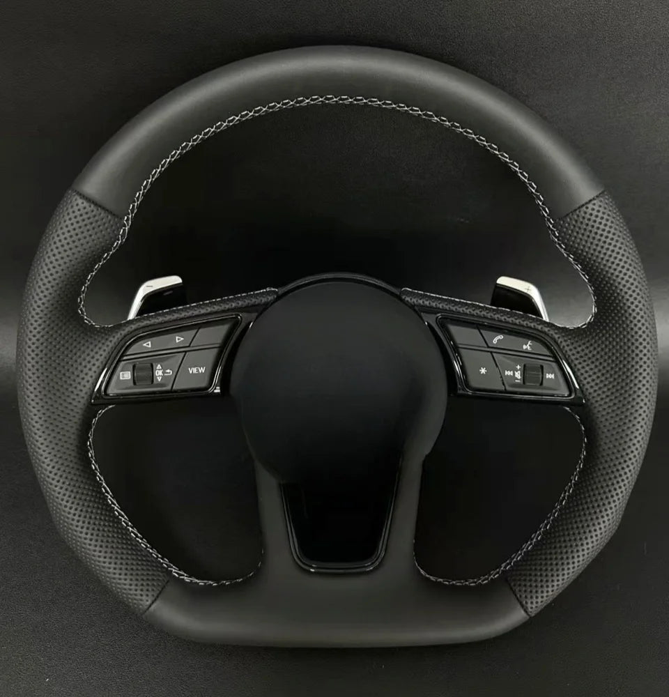 Custom Car Steering Wheel Braid Cover Soft 100% Fit For Audi A3 (8V) A4 (B9) Avant A5 (F5) A1 (8X) Car Products Steering Wrap