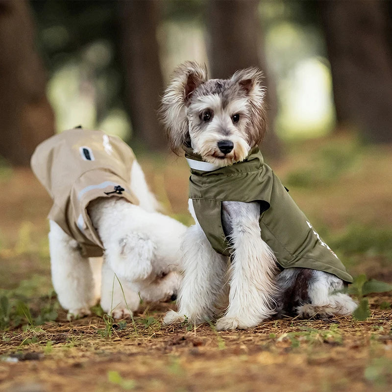 Teddy Schnauzer Dog Raincoat With Anti Adhesive Velcro And Reflective Strape Pet Outdoor Small Medium Hoodie Pets Raincoat