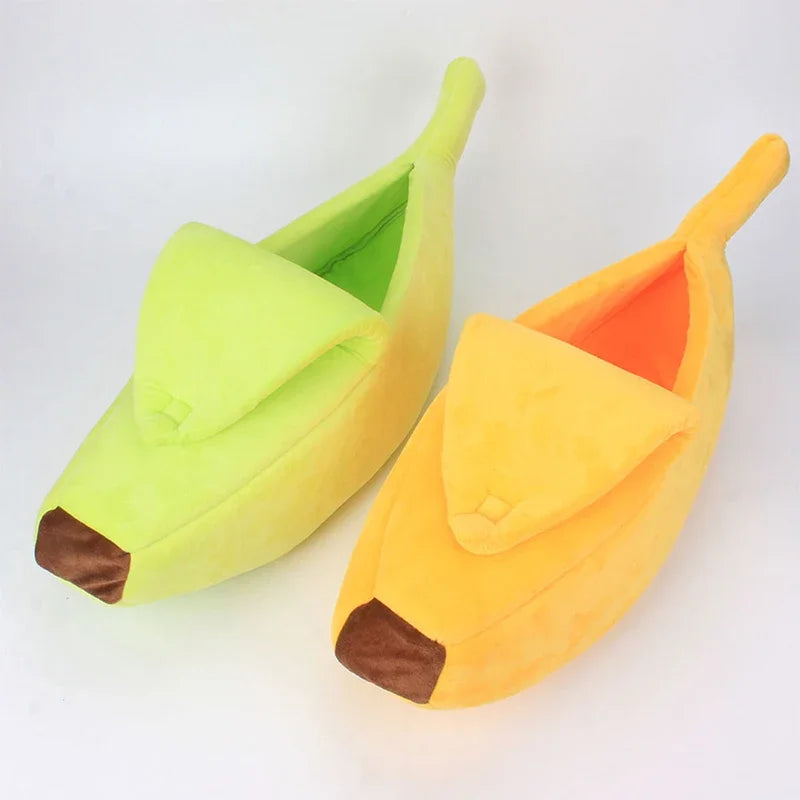 Yellow Banana Cat Dog Bed Cute Puppy Pad Kennel Warm Soft Pet For Cats Supplies Kitten Rabbit House Pets Cats Supplies
