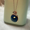 Elegant Light Blue Topaz Perfume Bottle Pendant Necklace for Women Classic  Design Candy Color Fashion Jewelry Gift Idea