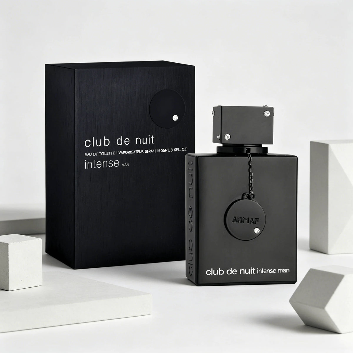 Armaf Club De Nuit Intense Man EDT Perfume For Men Crisp Bergamot Citrus Pine Woody Smoky Aroma Long Lasting Matte Black Square Bottle With Diamond-studded Cap Night Party Dating Present